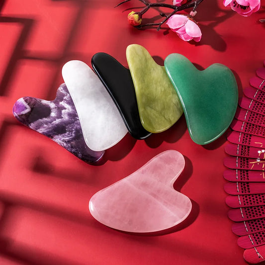💎 Jade Gua Sha Stein – Natürliche Gesichtsmassage für straffe & strahlende Haut ✨