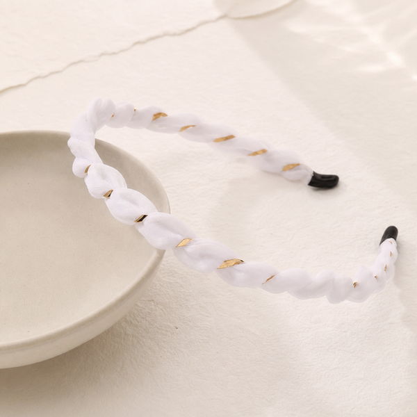 Organza Silk Headband Weiß – Haarschmuck kaufen | Vefash