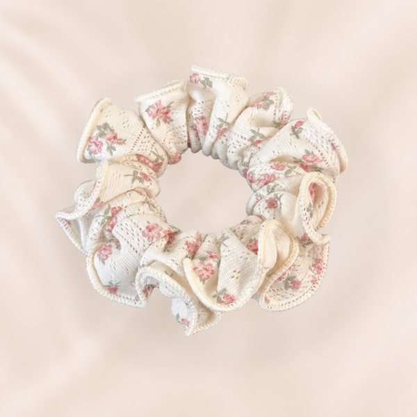 Floral Fabric Scrunchie – 2-er Set – Vefash