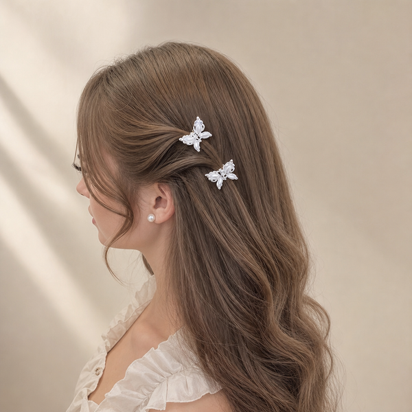 Pearl Butterfly Hair Claw – Gold – Vefash