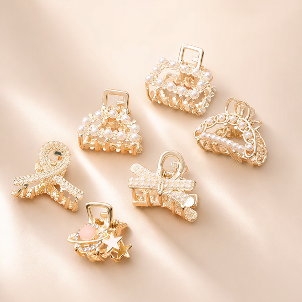 Rhinestone Pearl Hair Claws – Hauptfarbe/Detail – Vefash