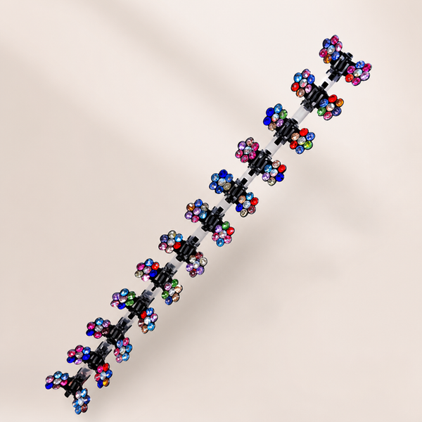 Glitzer Blüten Mini Claws Set von vefash – Haarklammern, Farbvariante 3