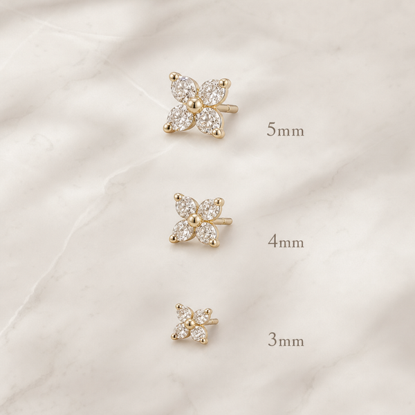 Marguerite Zirconia Stud Earrings