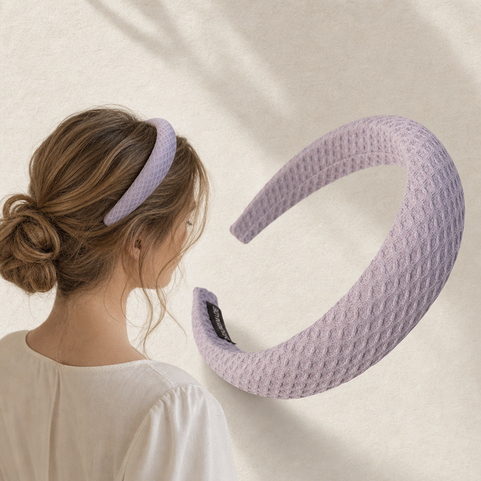 Pur Wide Hair Hoop in Lila – Flat Lay Produktfoto | Vefash