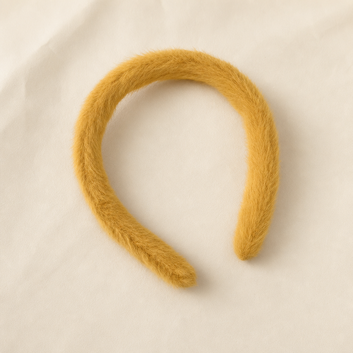 Bonbon Wide Headband in Gelb – Flat Lay Produktfoto | Vefash