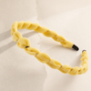 Organza Silk Headband in Gelb – Detailansicht Nahaufnahme | Vefash