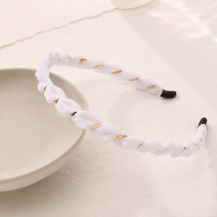 Organza Silk Headband Weiß – Haarschmuck kaufen | Vefash