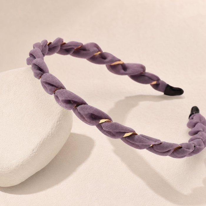 Organza Silk Headband in Lila – Flat Lay Produktfoto | Vefash