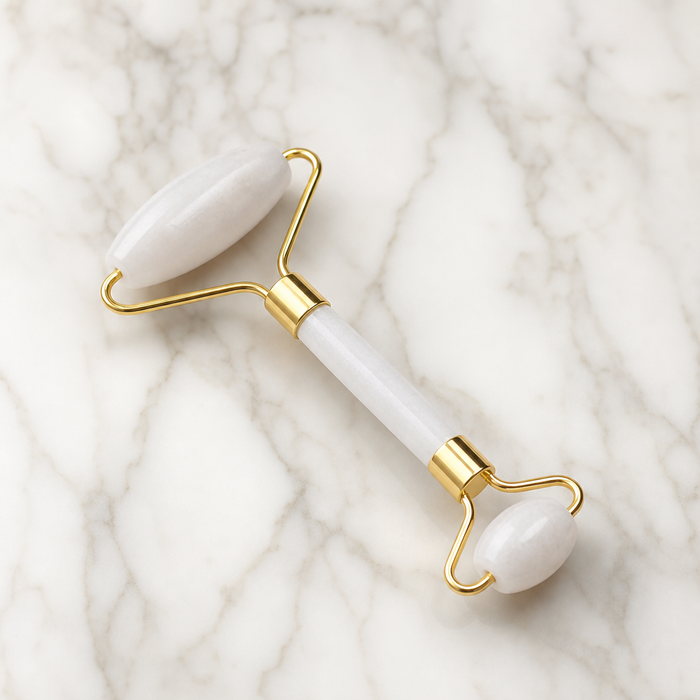 Blanc Quartz Gua Sha in roller Zinc alloy – Detailansicht Nahaufnahme | Vefash