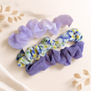 Floral Satin Scrunchie Set Lila – Haarschmuck kaufen | Vefash