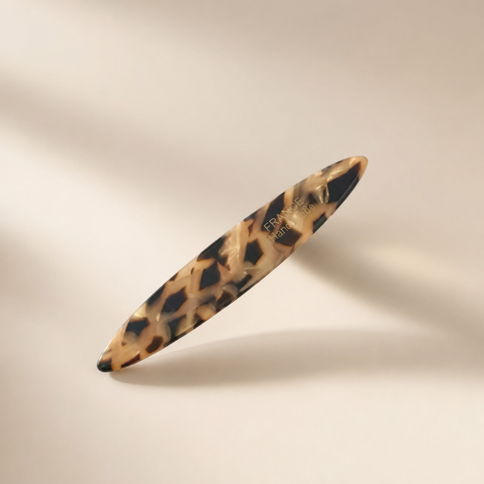 Ovale Acetate Hair Clip Set in Leopard – Produktdetail Qualitätsaufnahme | Vefash