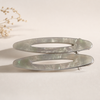 Ovale Acetate Hair Clip Set in Graugrün – Close-up Muster und Oberfläche | Vefash