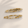 Ovale Acetate Hair Clip Set in Khaki-Marmor – Verwendungsbeispiel Hochsteckfrisur | Vefash