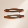 Ovale Acetate Hair Clip Set in Kaffee – Studio-Aufnahme neutraler Hintergrund | Vefash
