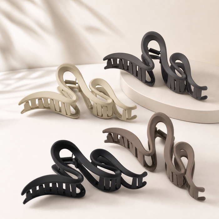 Onde Matte Claw Clip – Große matte Haarklammer in Wellen-Design | Vefash