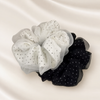 Polka Dot Mesh Scrunchie Weiß – Vefash