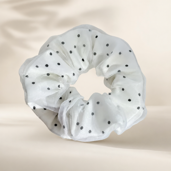 Polka Dot Mesh Scrunchie – Rückansicht – Vefash