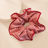 Red Polka Dot Bow Scrunchie – Rot Kariert – Vefash