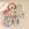Polka Dot Lace Scrunchie – Blau – Vefash