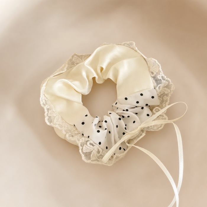 Polka Dot Lace Scrunchie – Vefash