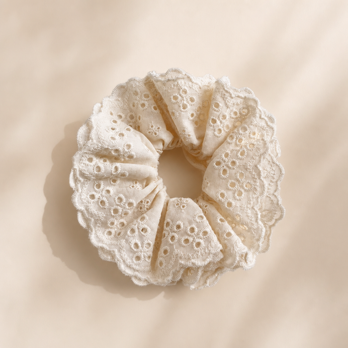 Polka Dot Lace Scrunchie – Grün – Vefash