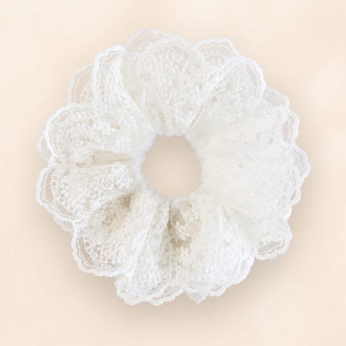 Embroidered Lace Hairband – Milchweiß – Vefash