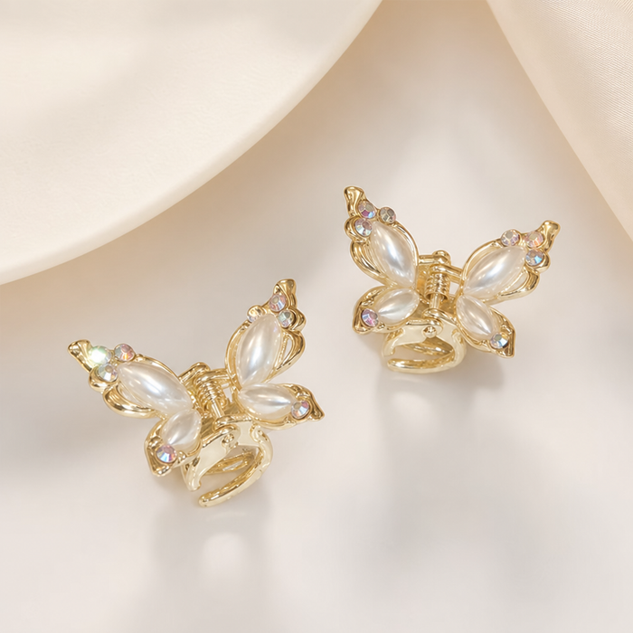 Pearl Butterfly Hair Claw – Detailansicht – Vefash