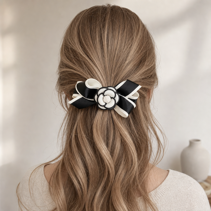 Camellia Flower Hair Clip – Rückansicht – Vefash