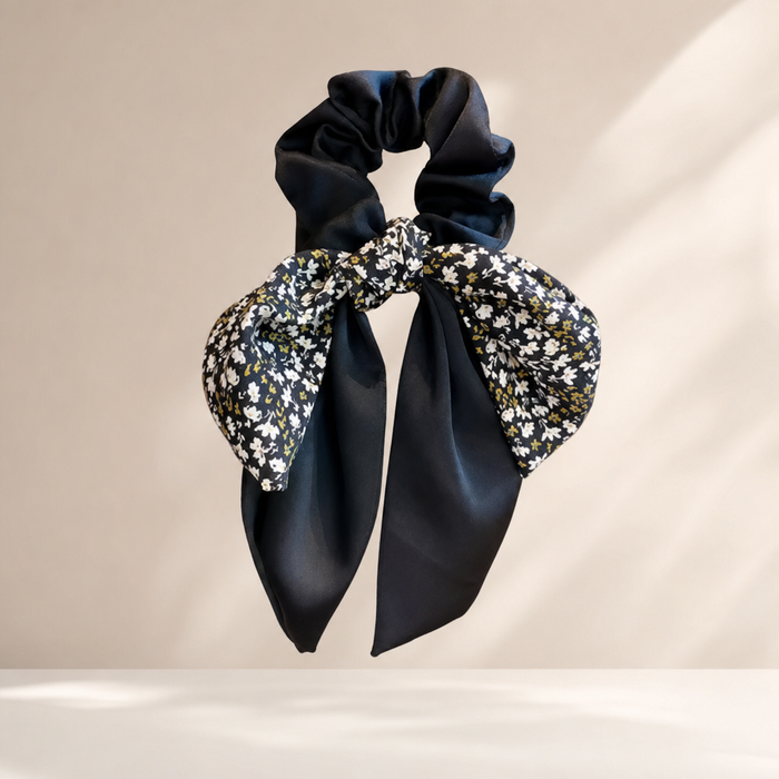 Floral Bowknot Hair Tie – Coffee – Vefash