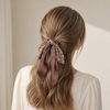 Floral Bowknot Hair Tie – Beige – Vefash