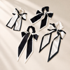 Contrast Bow Scrunchie – Schwarz Lang – Vefash