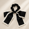 Contrast Bow Scrunchie – Weiß Kurz – Vefash