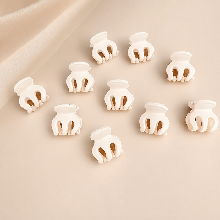 Mini Claw Hair Clip Set – Beige 6 Stück Beutel – Vefash