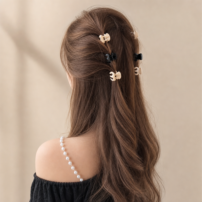 Mini Claw Hair Clip Set – Schwarz 10 Stück Box – Vefash