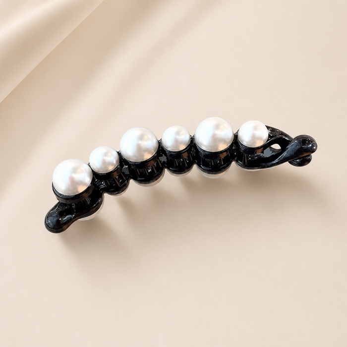 Pearl Banana Clip – Schwarz – Vefash