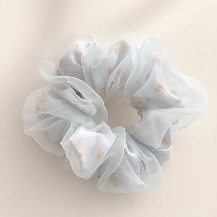 Flower Print Silk Scrunchie – Vefash