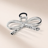 Bow Metal Hair Claw Silber Schleife 1 – Vefash