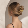 Bow Metal Hair Claw Gold Schleife 1 – Vefash