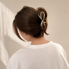 Bow Metal Hair Claw Schwarz Kreuzschleife – Vefash