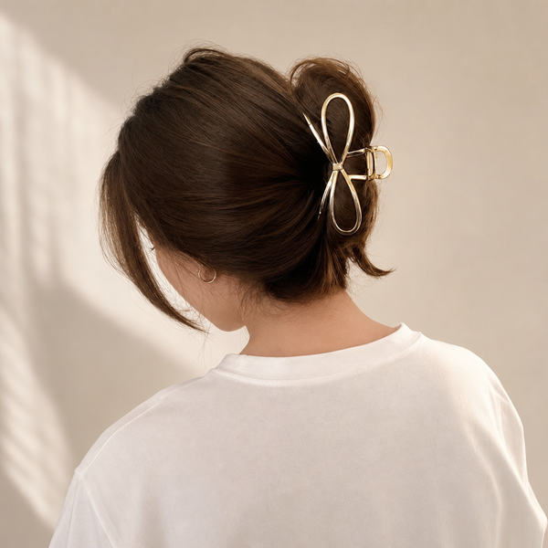 Bow Metal Hair Claw Schwarz Kreuzschleife – Vefash