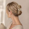 Large Pearl Hair Claw – Beige – Vefash
