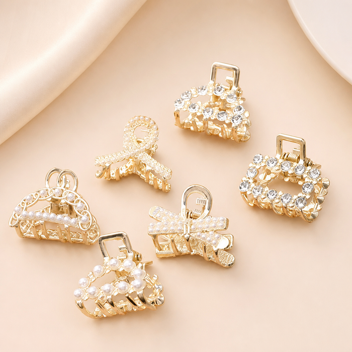 Rhinestone Pearl Hair Claws – Hauptfarbe/Detail – Vefash