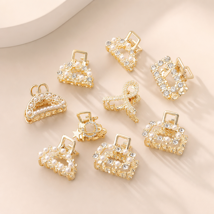Rhinestone Pearl Hair Claws – Vefash