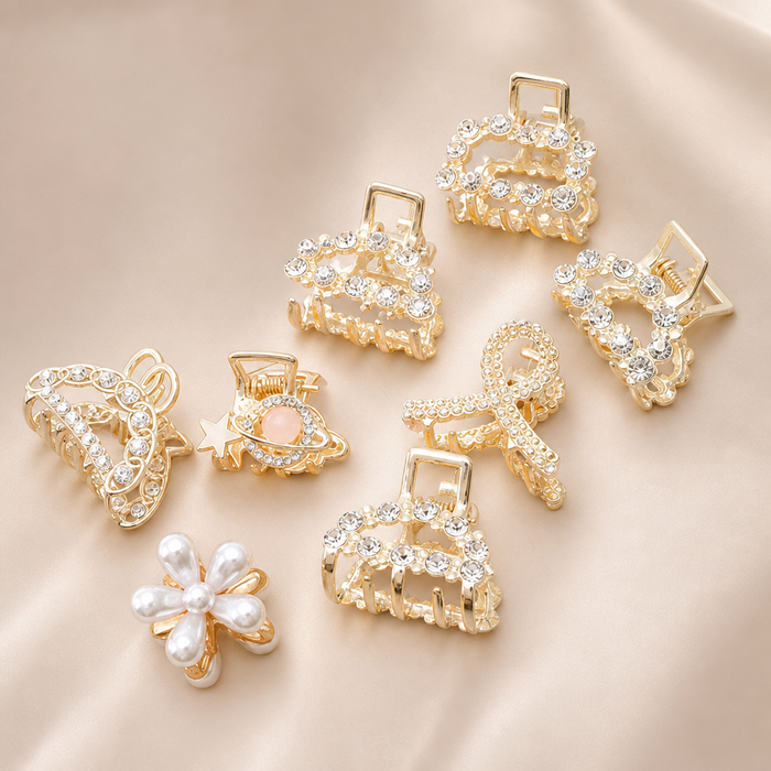 Rhinestone Pearl Hair Claws – Vefash