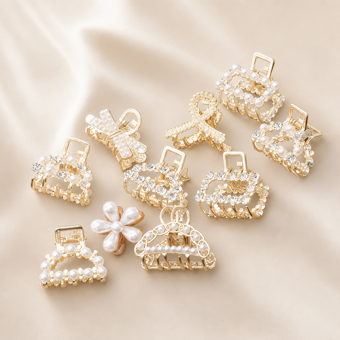 Rhinestone Pearl Hair Claws – Vefash