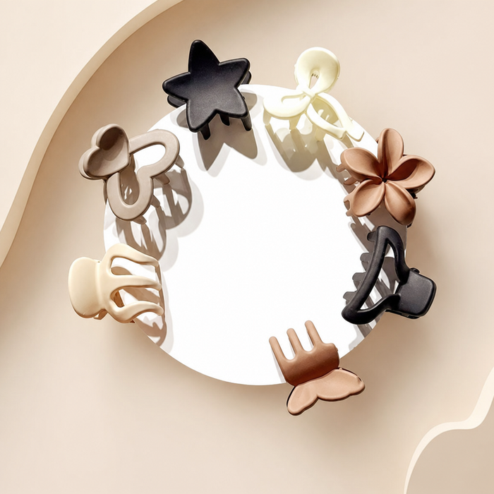 Beige Small Hair Clips – Braun 20 Stück – Vefash