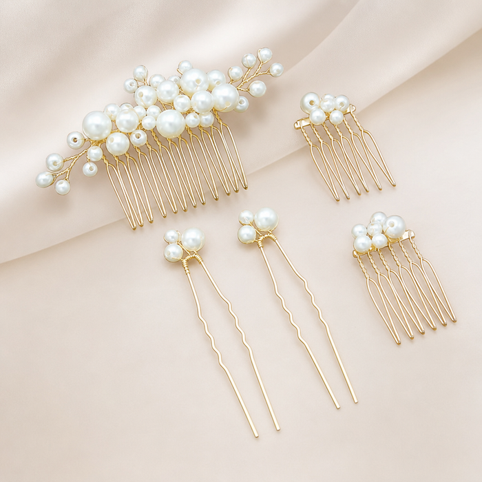 Simulated Pearl Hair Comb – Detailansicht – Vefash
