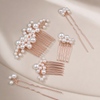 Simulated Pearl Hair Comb – Gold – Vefash