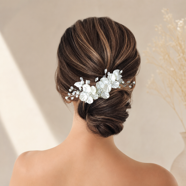 Bridal Pearl Side Clip – Perlen-Detail – Vefash