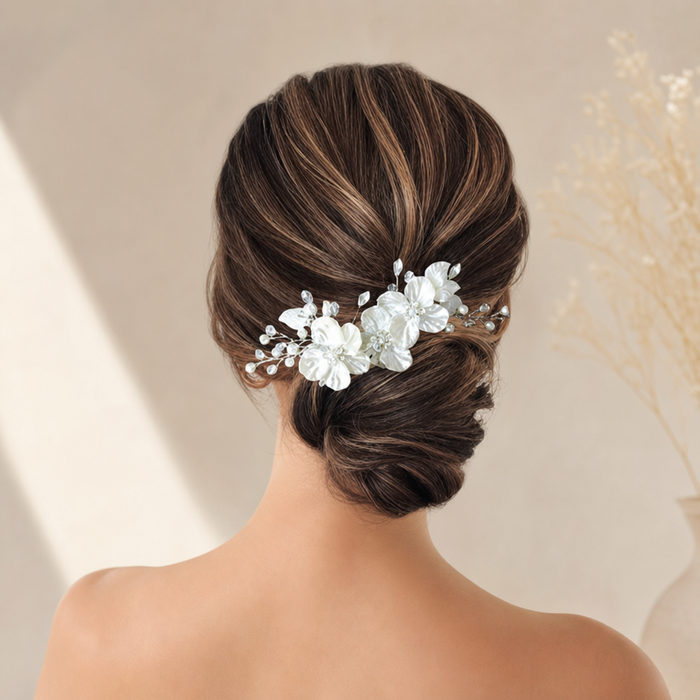 Bridal Pearl Side Clip – Perlen-Detail – Vefash
